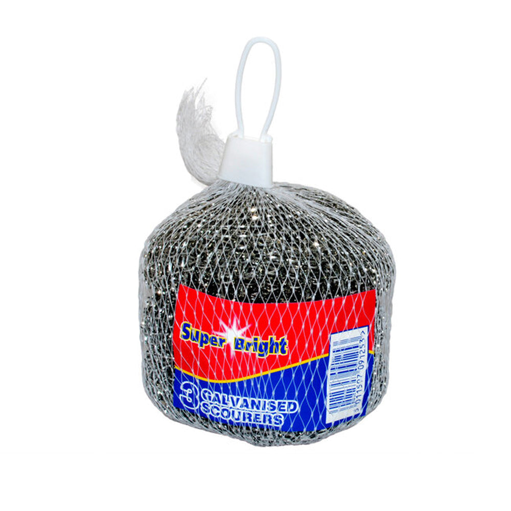 Super Bright 3 Galvanised Scourers Pack | Affordable & Durable - Product Image Super Bright 3 Galvanised Scourers Pack | Affordable & Durable - Product Image